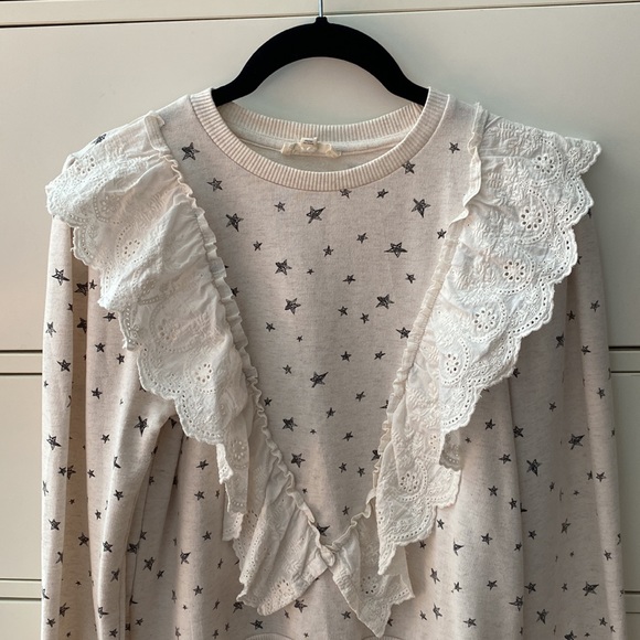 XL ruffle front star pattern sweatshirt by Jessica Simpson - Picture 2 of 4